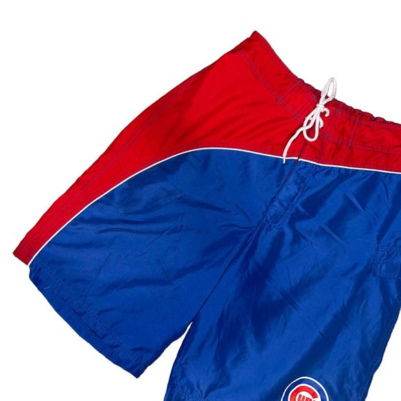 MLB Chicago Cubs Swim Trunks Mens XXL Blue Mesh Baseball Team Genuine Merch - Picture 2 of 8